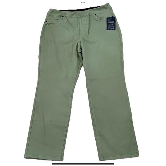 Coldwater Creek Denim - Coldwater Creek ShapeMe Classic Jeans 16P High-Rise Straight Leg Agave Green New